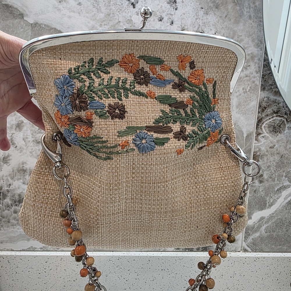 Rafe Beige Floral Embroidered Shoulder Bag - Picture 10 of 11